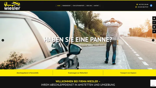 Website Screenshot: Oliver Wiesler Abschleppdienst - Abschleppdienst Wiesler | Pannendienst in Amstetten - Date: 2023-06-14 10:38:38