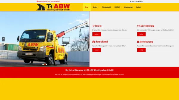 Website Screenshot: A B W Abschleppdienst Bauer Wien - T1 ABW Abschleppdienst GmbH aus 1220 Wien - Date: 2023-06-14 10:46:59