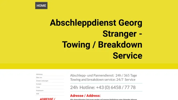 Website Screenshot: Abschleppdienst Georg Stranger - Abschleppdienst Georg Stranger, Georg Stranger, Kranbergung, Abschleppung - abschleppdienst-strangers Webseite! - Date: 2023-06-22 15:05:15