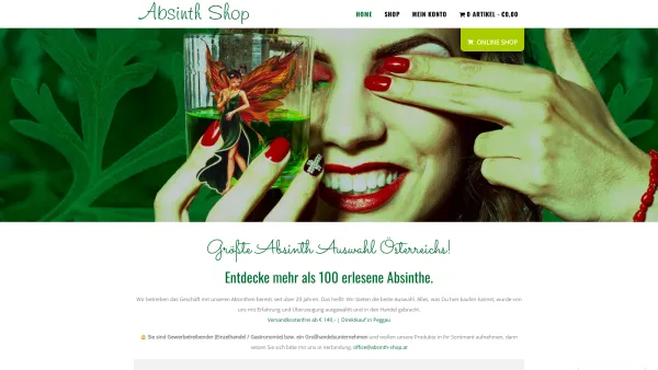 Website Screenshot: Absinthonline.com Absinth Wermut Thujon Onlineshop - Beste Absinthe und feine Spirituosen für Genießer - Date: 2023-06-22 15:05:15