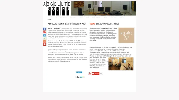 Website Screenshot: ABSOLUTE SOUND Tonstudio Heinz Kohlbauer - Start - Date: 2023-06-22 15:05:15