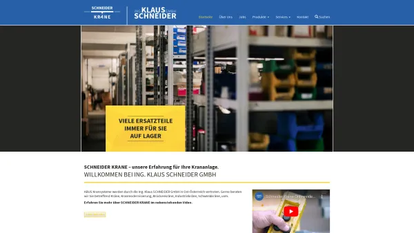 Website Screenshot: Ing. Klaus Schneider Gesellschaft ABUS KRANSYSTEME - Startseite - Schneider Kransysteme - Date: 2023-06-14 10:46:56