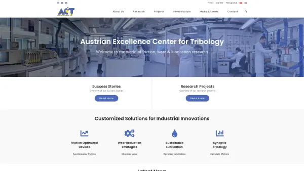 Website Screenshot: AC2T research Index - AC2T research GmbH - Austrian Competence Center of Tribology - Date: 2023-06-22 12:13:06