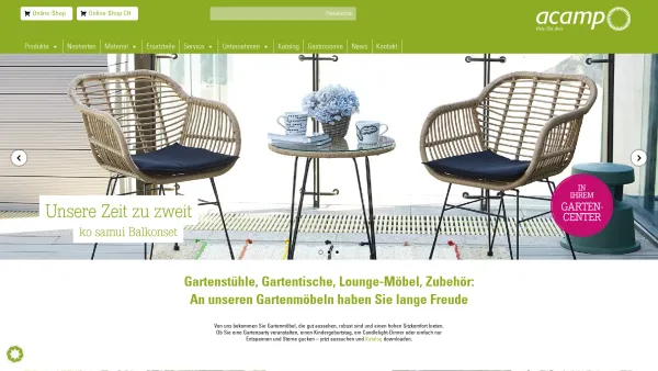 Website Screenshot: Acamp AG - Acamp Gartenmöbel – hochwertig, langlebig, elegantes Design. - Date: 2023-06-15 16:02:34