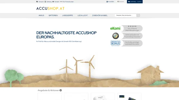 Website Screenshot: AccuShop.at Handels und Vertriebs GmbH - Akkus, Batterien & Ladegeräte - AccuShop - Date: 2023-06-15 16:02:34