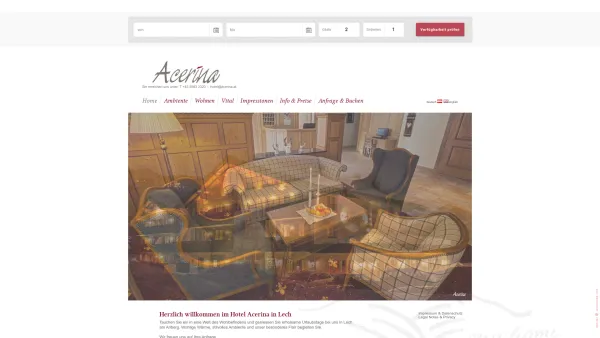 Website Screenshot: Theodor Hotel Acerina Lech - Hotel Acerina: Home - Date: 2023-06-22 12:13:06