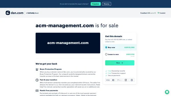 Website Screenshot: Ernst Roland - The domain name acm-management.com is for sale | Dan.com - Date: 2023-06-22 12:13:06