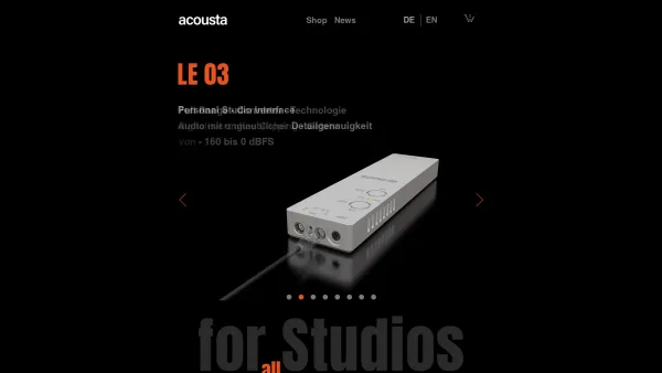 Website Screenshot: Acousta Engineering GmbH - Hi Res Audio | Www.acousta.at | Salzburg - Date: 2023-06-22 12:13:06