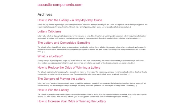 Website Screenshot: Acoustic Components - acoustic-components.com - - Date: 2023-06-22 12:13:06