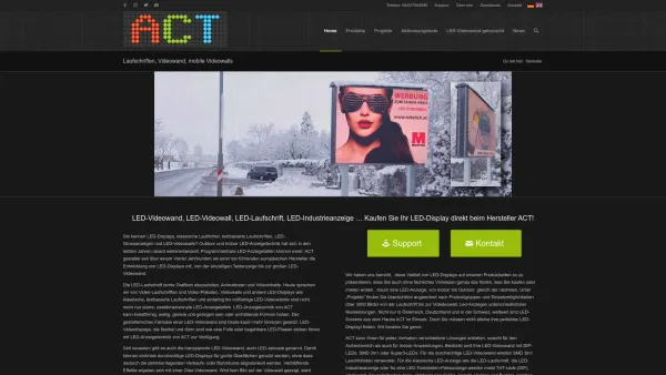 Website Screenshot: ACT Anzeige & Informationstechnik GmbH - ACT GmbH LED-Displays - Laufschriften, Videowand, mobile Videowalls - Date: 2023-06-22 12:13:06