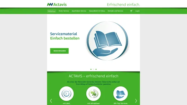 Website Screenshot: Actavis eine Marke der Teva - Actavis - erfrischend einfach. Generika aus Österreich. - ratiopharm GmbH - Date: 2023-06-15 16:02:34