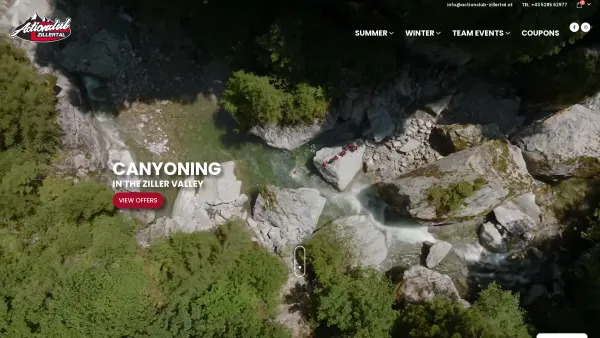 Website Screenshot: Action Club Zillertal - Canyoning, rafting, via ferrata, paragliding - Actionclub Zillertal - Date: 2023-06-22 12:13:06