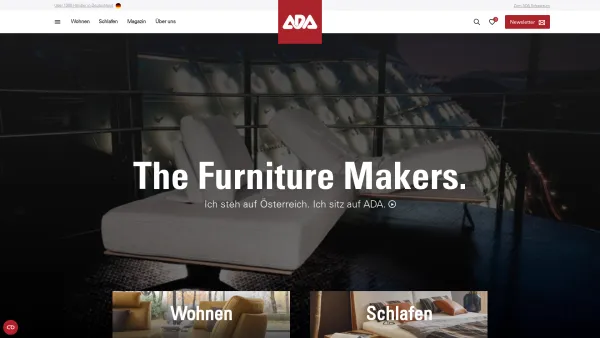 Website Screenshot: ADA Möbelfabrik GmbH - ADA - Qualitative Möbel aus Österreich - Date: 2023-06-22 15:00:03