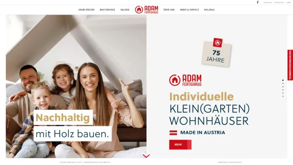 Website Screenshot: ADAM FERTIGHAUS - ADAM FERTIGHAUS - Individuelle Wohnträume. 100% Austria. - Date: 2023-06-15 16:02:34