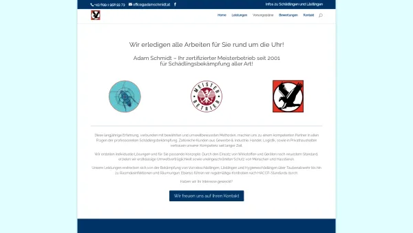 Website Screenshot: Adam Schmidt, SAS Schädlingsbekämpfung - Adam Schmidt | Schädlingsbekämpfung in Wien und Umgebung - Date: 2023-06-15 16:02:34