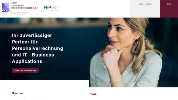 Website Screenshot: ADAT GmbH - Personalverrechnung | Wien | Adat Automatische Datenverarbeitungsges.m.b.H. - Date: 2023-06-22 15:00:03