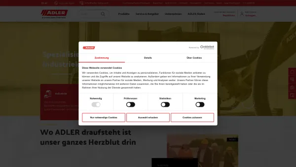 Website Screenshot: ADLER-Werk Lackfabrik Umweltfreundliche Lacke Farben und Holzschutzmittel - ADLER - Lacke | Beizen | Holzschutz | Wandfarben - Date: 2023-06-14 10:46:56