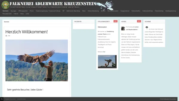 Website Screenshot: Adlerwarte Kreuzenstein - Herzlich Willkommen! - Date: 2023-06-22 15:00:03