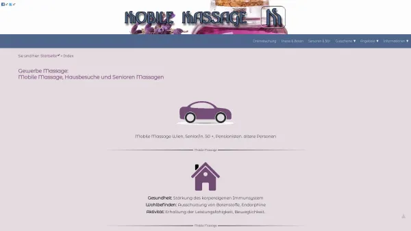 Website Screenshot: Ilona Gatarik, Mobile Massage Wien, Admete.at - Mobile Massage Wien, Senior/in, 50 +, Pensionisten. ältere Personen - Date: 2023-06-22 15:00:03