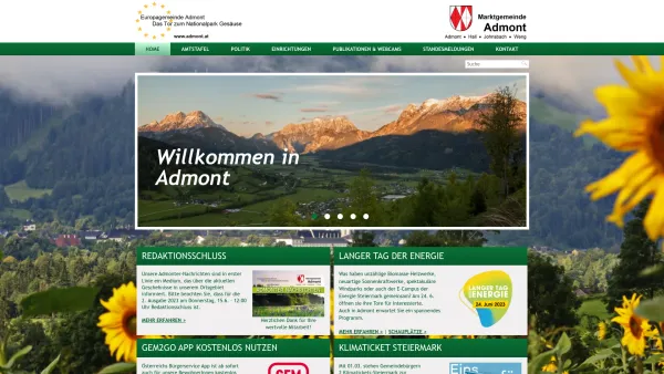 Website Screenshot: Naturbad - Hallenbad mit Sauna - Marktgemeinde Admont - Date: 2023-06-14 10:46:56