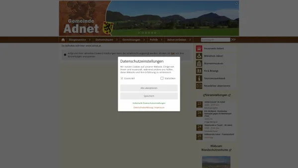 Website Screenshot: Adnet das Marmordorf Herzlich - Gemeinde Adnet - www.adnet.at - Date: 2023-06-22 15:00:03