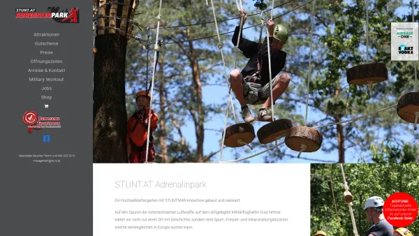 Website Screenshot: Adrenalin-Park - STUNT.AT - STUNT.AT Adrenalinpark Vol. II | Klettergarten Graz | Kletterpark - Date: 2023-06-22 15:00:03