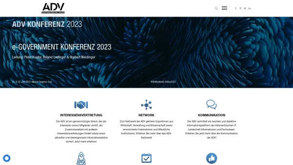 Website Screenshot: ADV Arbeitsgemeinschaft für Datenverarbeitung - Austrian Digital Value - ADV - Date: 2023-06-14 10:46:56