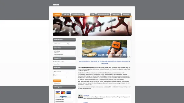 Website Screenshot: Adventure Sport, Diermeier - AdventureSport.de Dein Partner für Sportelektronik & Trendsport - Date: 2023-06-22 12:13:06