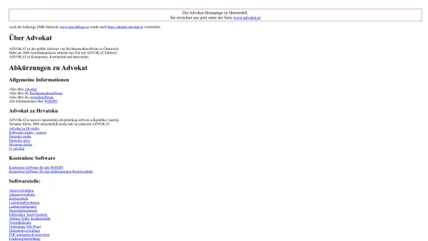 Website Screenshot: ADVOKAT Startseite - Advokat - Software für Rechtsanwälte - Date: 2023-06-22 12:13:07