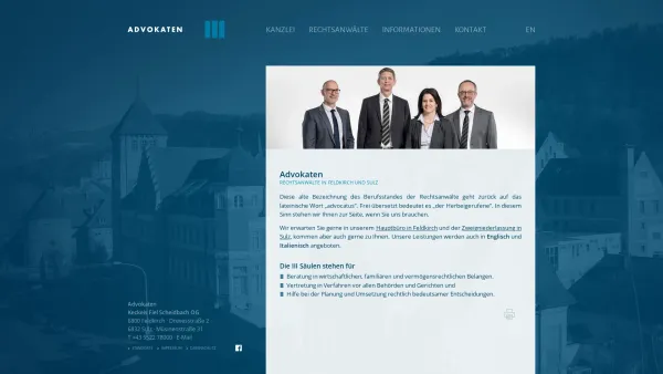 Website Screenshot: Rechtsanwälte Dr. Pfeifer, Dr. Keckeis, Dr. Fiel, Dr. Scheidbach OEG - Rechtsanwälte in Vorarlberg (Feldkirch, Sulz, Montafon) - Date: 2023-06-22 12:13:07