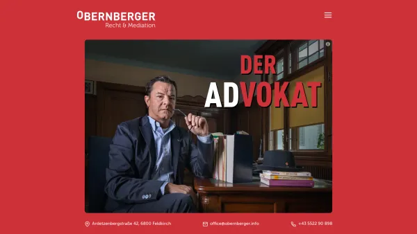 Website Screenshot: Advokaturbüro Advoaktrubuero Obernberger - Home - Advokat Obernberger - Recht & Mediation - Date: 2023-06-22 12:13:07