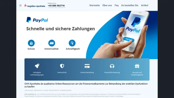 Website Screenshot: Aaegidien-apotheke - Arzneimittel für Männer und Frauen - UVH-Apotheke.de - Date: 2023-06-15 16:02:34