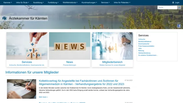 Website Screenshot: Kaiser-Kaplaner Thomas Ärztekammer für Kärnten - Ärztekammer für Kärnten - Date: 2023-06-22 12:13:07