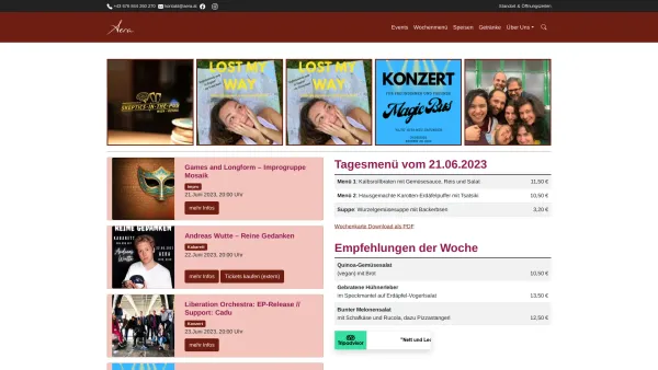 Website Screenshot: aera - Home - AERA Wien - Date: 2023-06-22 12:13:07