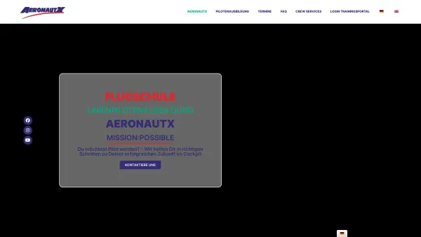 Website Screenshot: AeronautX Luftfahrtschule GmbH - Home - AeronautX - Date: 2023-06-22 12:13:07