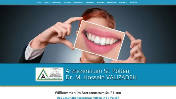 Website Screenshot: Ärztezentrum Promenade - Start (Ärztezentrum St. Pölten, Dr. M. Hossein VALIZADEH) - Date: 2023-06-22 12:13:07
