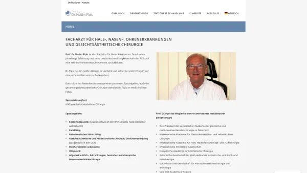 Website Screenshot: Pipic Nedim Aestethik der HNO - Prof. Dr. Nedim Pipic - Facharzt für HNO und Gesichtsästhetische Chirurgie - Date: 2023-06-22 12:13:07