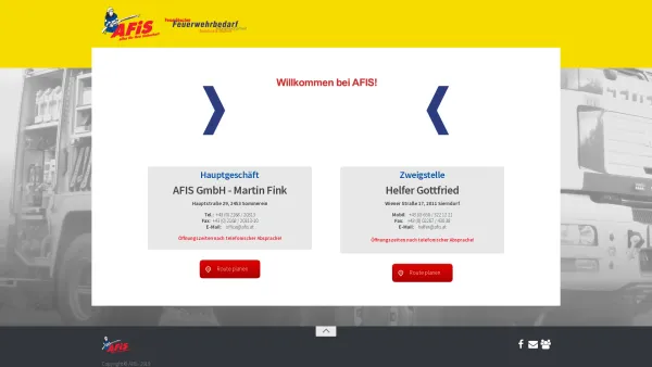 Website Screenshot: AFIS Fritsch & Fink OG alles für Ihre Sicherheit Feuerwehrbedarf Feuerlöscher Getränkedienst Arbeitssicherheit Textildruck Sticker - Afis GmbH - Date: 2023-06-14 10:38:39