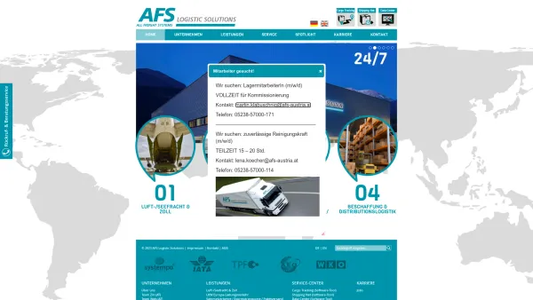 Website Screenshot: AFS ALL FREIGHT SYSTEMS - AFS Logistic Solutions - Home - Date: 2023-06-22 12:13:07