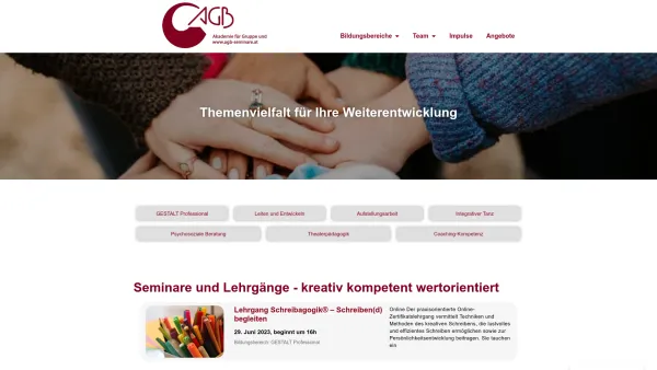 Website Screenshot: AGB-Seminare - Startseite - Akademie Gruppe und Bildung - Date: 2023-06-22 15:02:29