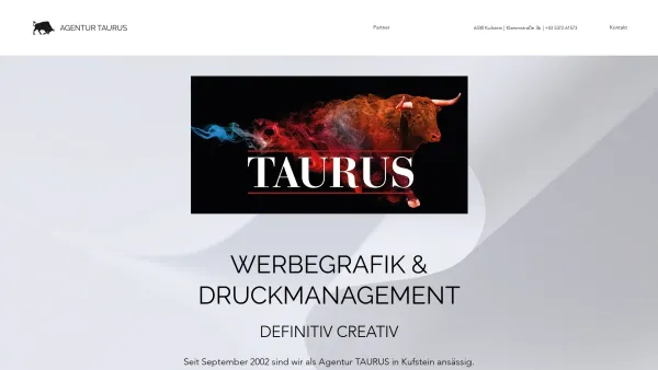 Website Screenshot: agentur-taurus - Agentur Taurus Kufstein Werbeagentur Druckmanagement www.agentur-taurus.com - Date: 2023-06-22 15:02:29
