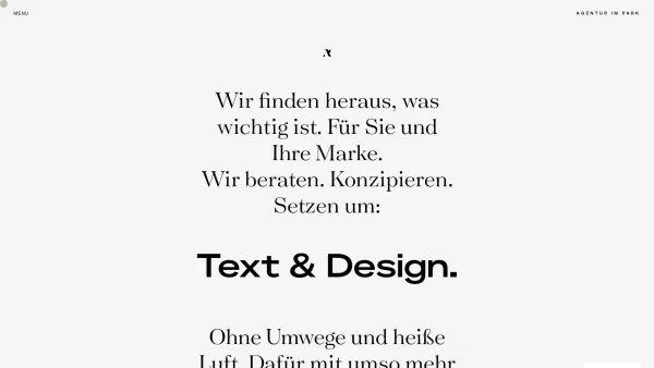 Website Screenshot: Agentur im Park - Agentur im Park - Text & Design | Werbeagentur Klagenfurt - Kärnten - Date: 2023-06-22 15:02:29