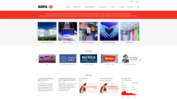 Website Screenshot: Agfa Gevaert GmbH - Home - Agfa Corporate - Date: 2023-06-22 15:02:29