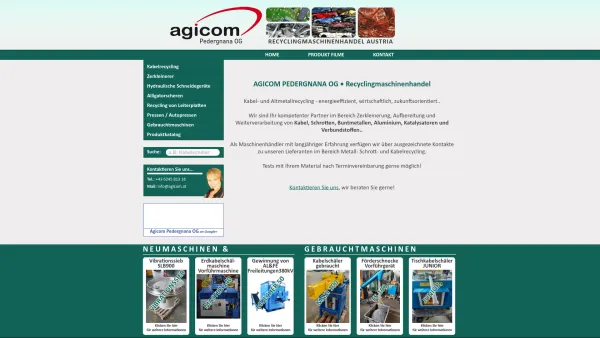 Website Screenshot: AGICOM Pedergnana OG - Agicom Pedergnana OG - Recyclingmaschinenhandel - Startseite - Date: 2023-06-14 10:38:39
