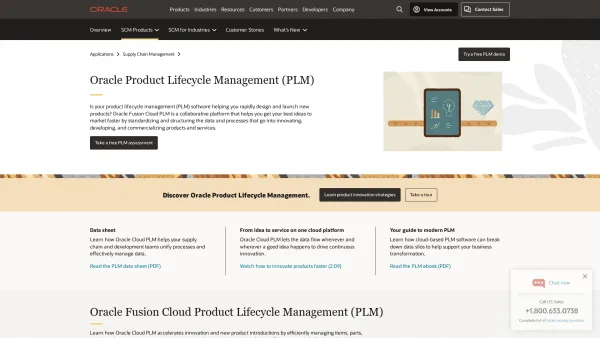 Website Screenshot: Agile PLM Product Lifecycle Management Solutions - Product Lifecycle Management (PLM) Software | Oracle - Date: 2023-06-14 10:46:59