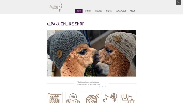 Website Screenshot: Alpaka Agnes Winzig - Alpakaprodukte aus Wolle & Filz - Alpaka Onlineshop Salzburg | Manufaktur ALPAKA Agnes Winzig - Date: 2023-06-22 15:02:29