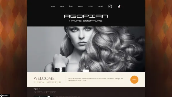 Website Screenshot: AGOPIAN Haute Coiffure - AGOPIAN HAUTE COIFFURE: Home - Date: 2023-06-22 15:02:29