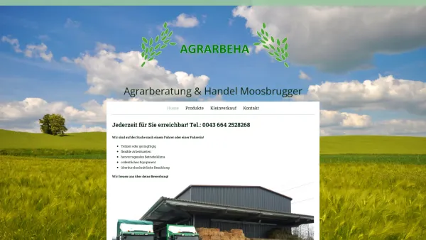 Website Screenshot: Agrarberatung & Handel Ing. Peter Moosbrugger - Seit über 20 Jahren unterwegs! - agrarbehas Webseite! - Date: 2023-06-15 16:02:34