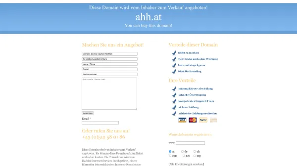 Website Screenshot: Autohaus Hofstätter GmbH - Die Domain ahh.at können Sie kaufen! - Date: 2023-06-15 16:02:34