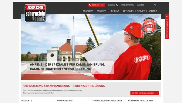 Website Screenshot: Ahrens Schornsteintechnik - AHRENS - Ihr Spezialist für Kaminsanierung und Neubaukamine. - AHRENS - Date: 2023-06-22 12:13:07